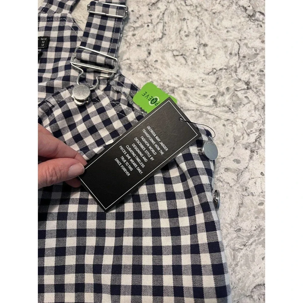 VOLCOM Georgia May Jagger Overalls Frochickie Gingham Dress Medium/M/4/6 NEW - Picture 8 of 10